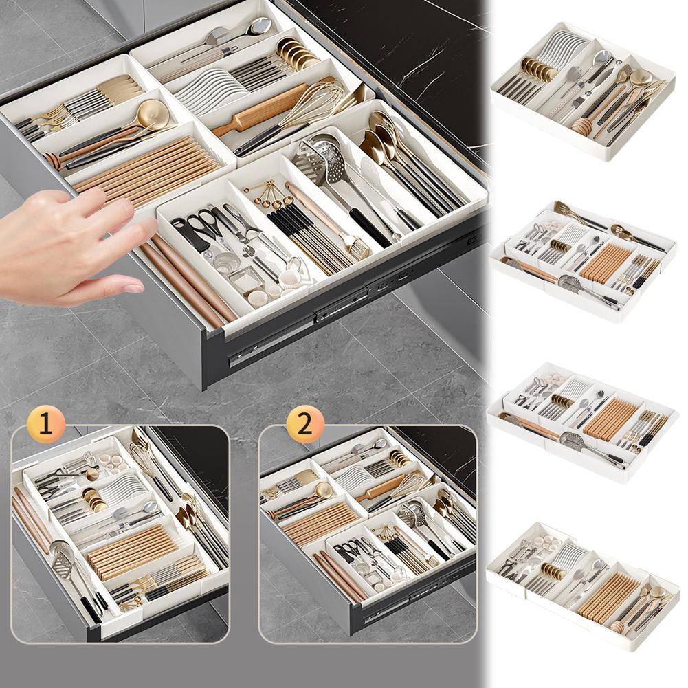thumbnail image 3 of Ruifaya Bandeja retráctil para almacenamiento de cocina, cajón, calcetines, ropa interior, divisores, estuche, 3 of 7