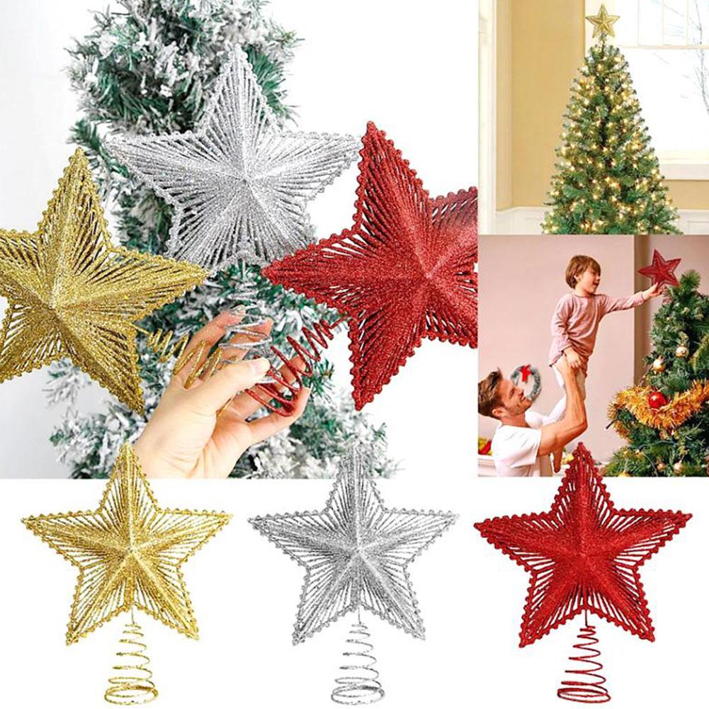 thumbnail image 2 of SGACAI Adorno para árbol de Navidad con purpurina, estrella de hierro, adornos para árbol de Navidad., 2 of 7