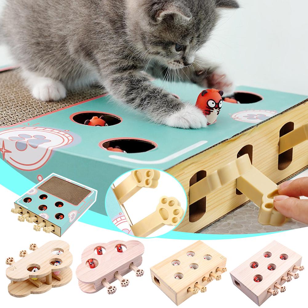 thumbnail image 2 of Ruifaya Juguete para gatos, rascador y juguete 3 en 1 Whack-a-Mole, juguete para gatos Whack a Mole, juguete para gatos Whack a Mole, rascador de cartón para gatos con Whack a Mole para gatos, 2 of 7