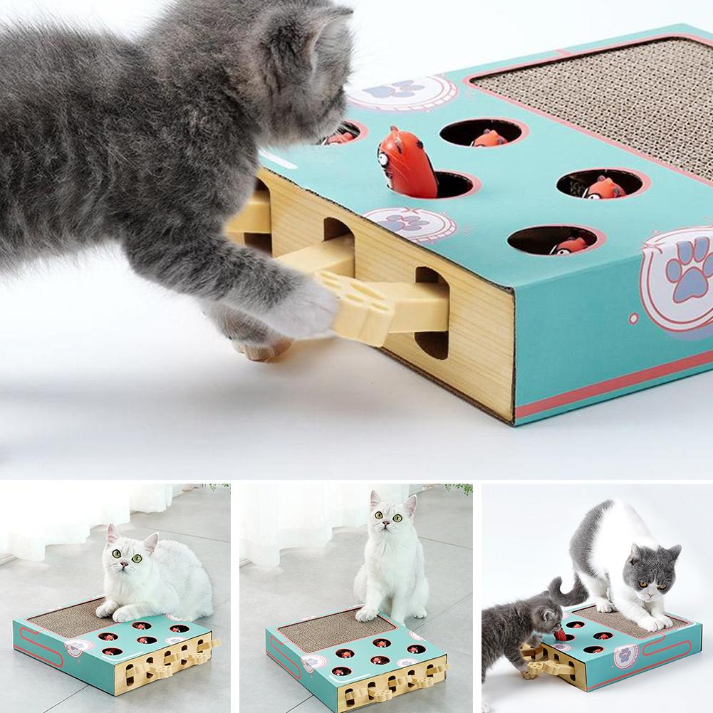 thumbnail image 4 of Ruifaya Juguete para gatos, rascador y juguete 3 en 1 Whack-a-Mole, juguete para gatos Whack a Mole, juguete para gatos Whack a Mole, rascador de cartón para gatos con Whack a Mole para gatos, 4 of 7