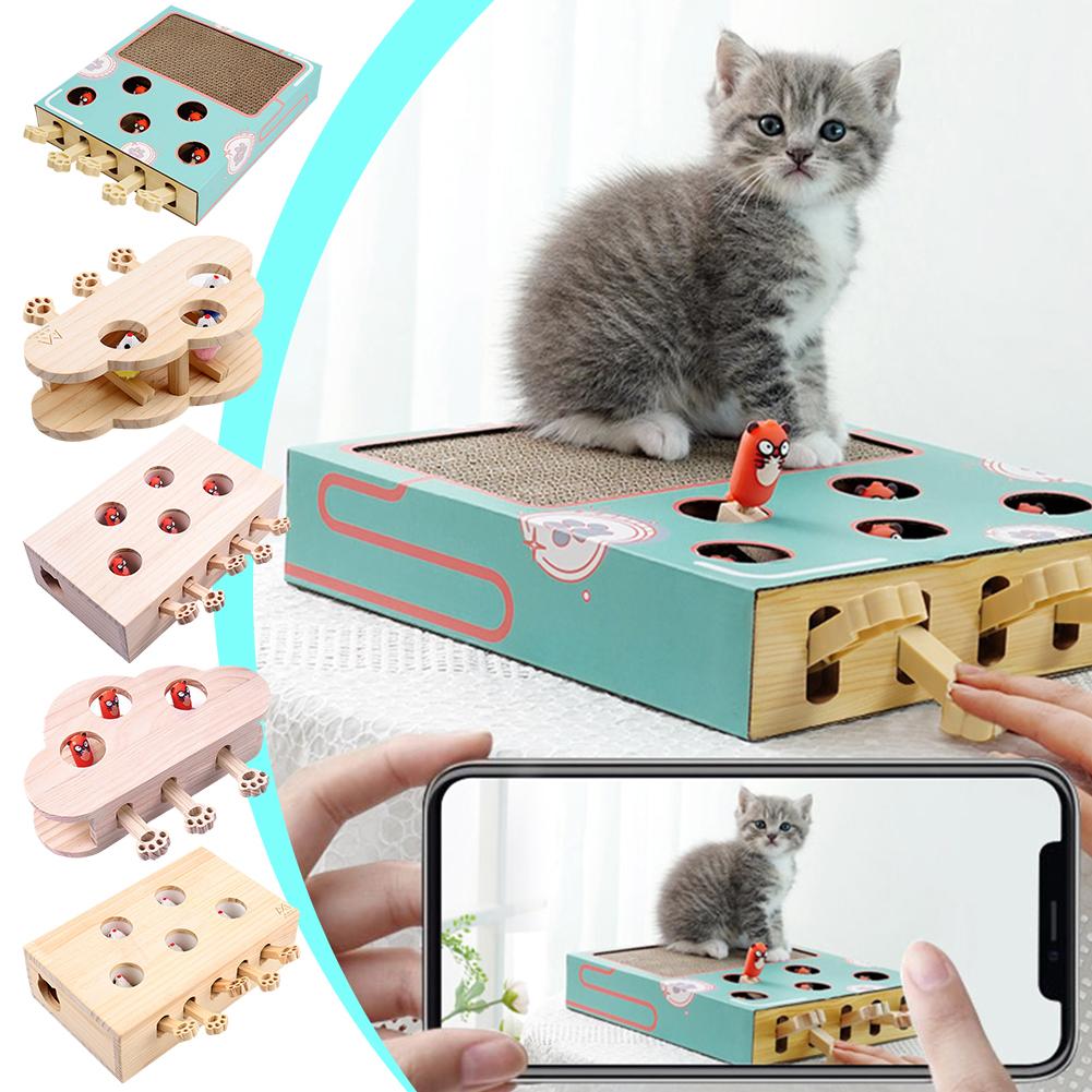 thumbnail image 3 of Ruifaya Juguete para gatos, rascador y juguete 3 en 1 Whack-a-Mole, juguete para gatos Whack a Mole, juguete para gatos Whack a Mole, rascador de cartón para gatos con Whack a Mole para gatos, 3 of 7