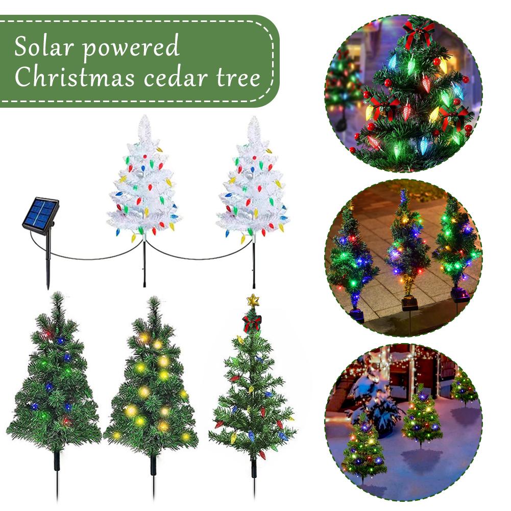 thumbnail image 2 of SGACAI Luces solares para árbol de Navidad, decoraciones para exteriores, mini árbol de Navidad pequeño de 30,1 pulgadas con luces, luces solares para árbol de Navidad para exteriores, árbol de Nav, 2 of 7