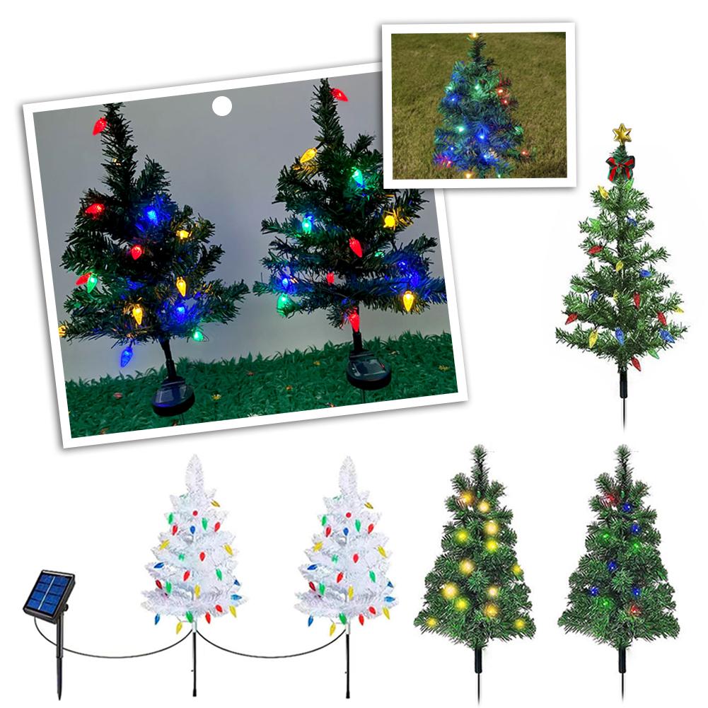 thumbnail image 3 of SGACAI Luces solares para árbol de Navidad, decoraciones para exteriores, mini árbol de Navidad pequeño de 30,1 pulgadas con luces, luces solares para árbol de Navidad para exteriores, árbol de Nav, 3 of 7