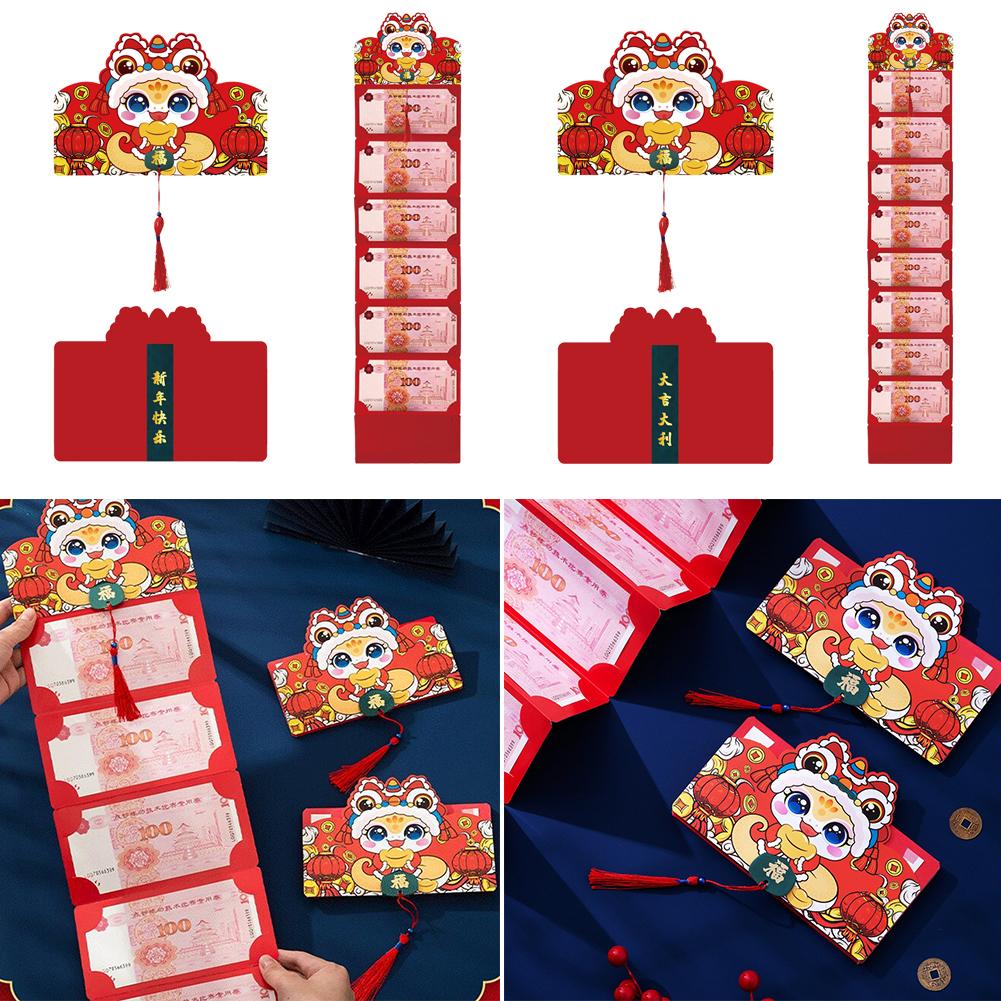 thumbnail image 2 of Ruifaya Sobres rojos Sobre de año nuevo chino Sobre de dinero de la suerte, Sobres de dinero de regalo, Sobre de serpiente Bolsa roja del año Hong, 2 of 7