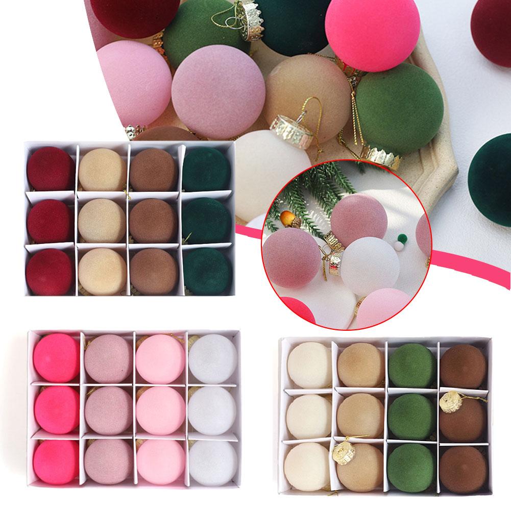thumbnail image 2 of SGACAI 12 bolas navideñas de terciopelo de 2,34 pulgadas para colgar en el árbol de Navidad, 2 of 7