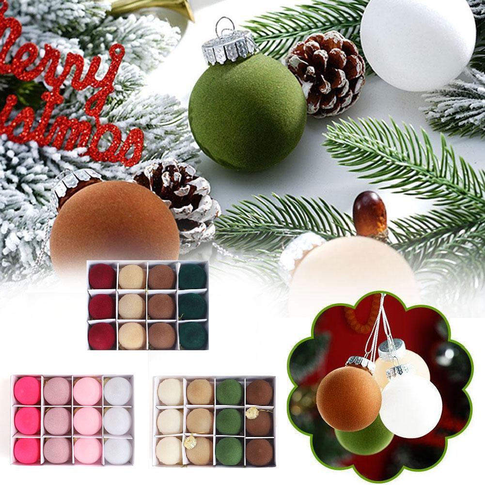 thumbnail image 3 of SGACAI 12 bolas navideñas de terciopelo de 2,34 pulgadas para colgar en el árbol de Navidad, 3 of 7