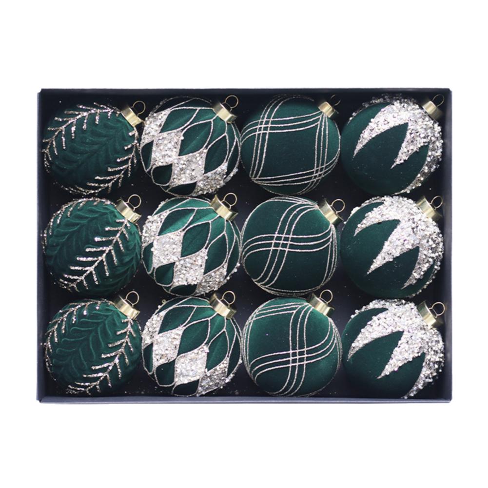 thumbnail image 4 of Ruifaya 8cm/12 piezas Bolas de Navidad Decoración del árbol de Navidad Bola de Navidad Decoración de Navidad N O6H0 Colgante Feliz Año Nuevo Accesorios, 4 of 7