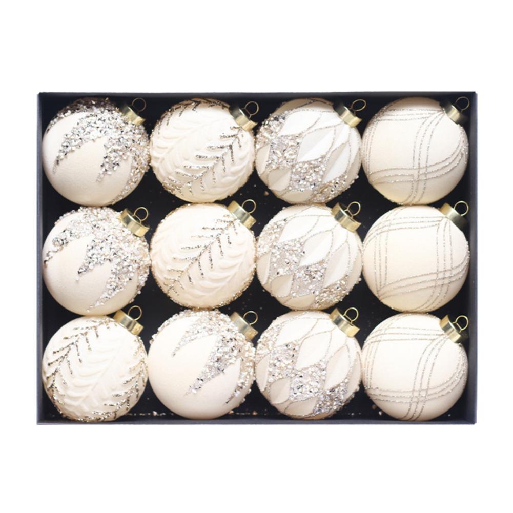 thumbnail image 5 of Ruifaya 8cm/12 piezas Bolas de Navidad Decoración del árbol de Navidad Bola de Navidad Decoración de Navidad N O6H0 Colgante Feliz Año Nuevo Accesorios, 5 of 7
