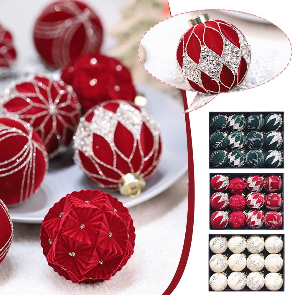 thumbnail image 3 of Ruifaya 8cm/12 piezas Bolas de Navidad Decoración del árbol de Navidad Bola de Navidad Decoración de Navidad N O6H0 Colgante Feliz Año Nuevo Accesorios, 3 of 7