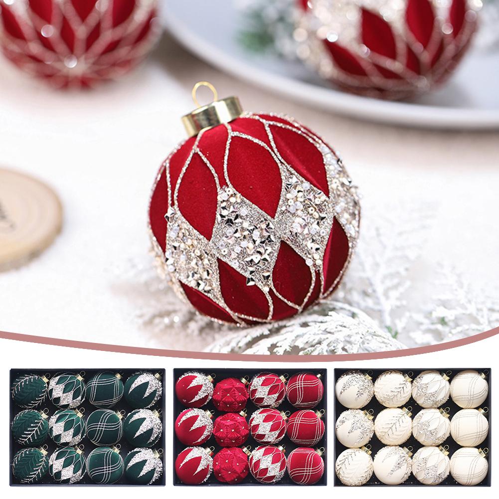 thumbnail image 2 of Ruifaya 8cm/12 piezas Bolas de Navidad Decoración del árbol de Navidad Bola de Navidad Decoración de Navidad N O6H0 Colgante Feliz Año Nuevo Accesorios, 2 of 7