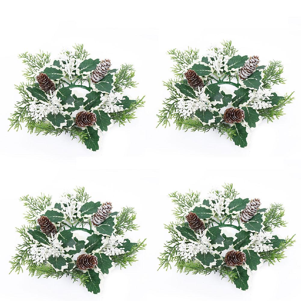 thumbnail image 5 of Ruifaya Candelabro de Navidad, guirnalda de piñas y bayas artificiales, candelabro nuevo, 5 of 7