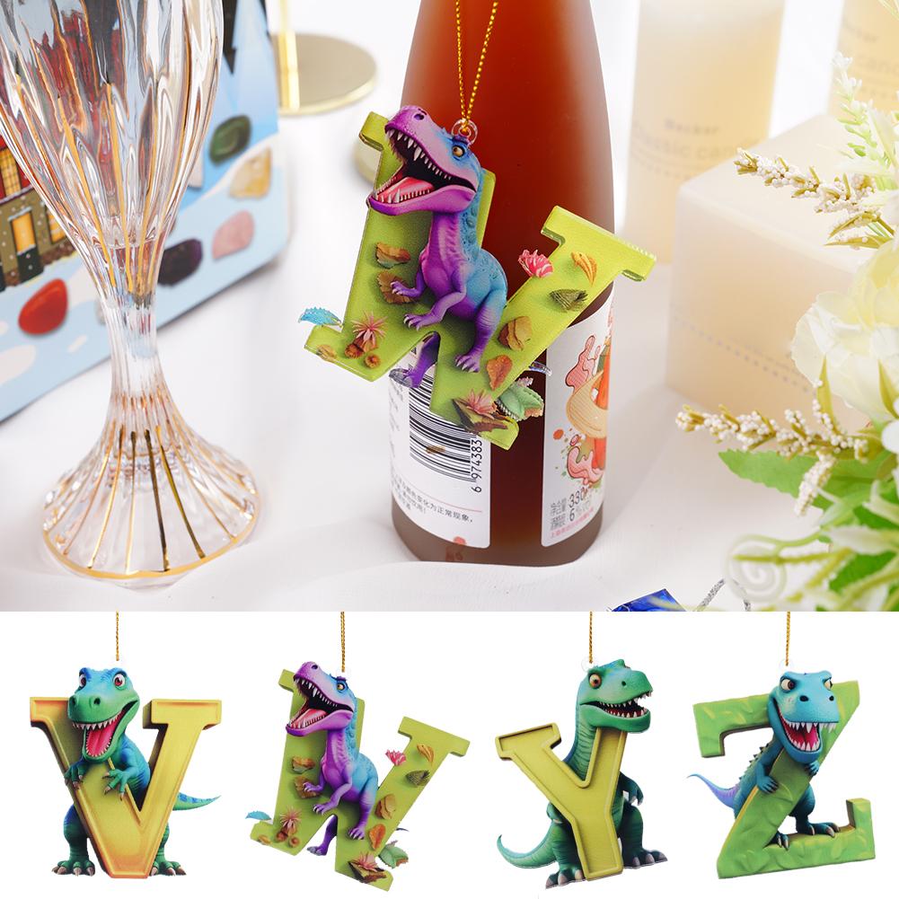 thumbnail image 3 of Ruifaya Dinosaurio navideño acrílico 26 letras dinosaurio navideño cubierta candelabro letras A adorno acrílico para cadena L7P8 adornos Z, 3 of 7