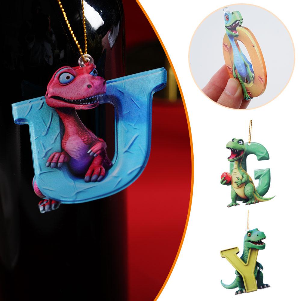 thumbnail image 4 of Ruifaya Dinosaurio navideño acrílico 26 letras dinosaurio navideño cubierta candelabro letras A adorno acrílico para cadena L7P8 adornos Z, 4 of 7