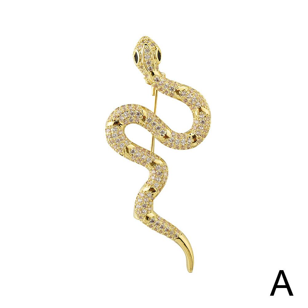 thumbnail image 5 of SGACAI Broches de serpiente brillantes y llenos de diamantes de imitación para mujeres, broches de animales unisex нд >ψ, 5 of 7