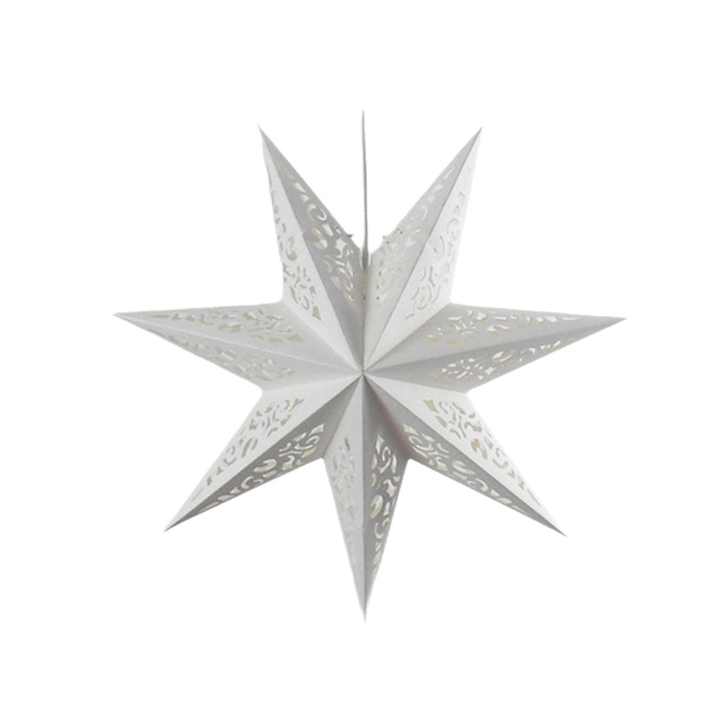 thumbnail image 4 of Wartleves Linterna de papel con forma de estrella, pantalla de papel con luz LED, pentagrama de papel 3D para Navidad, linterna de papel para fiestas, estrella hueca, 4 of 7