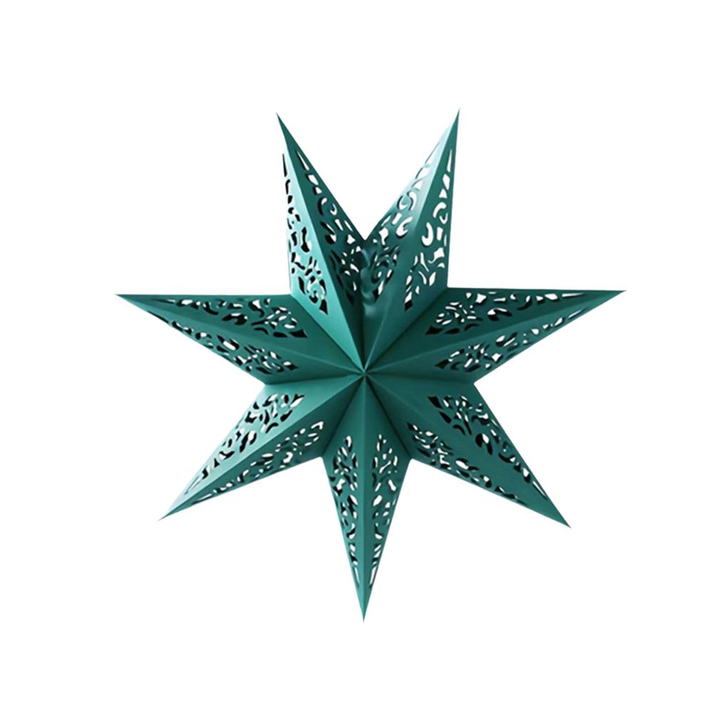 thumbnail image 5 of Wartleves Linterna de papel con forma de estrella, pantalla de papel con luz LED, pentagrama de papel 3D para Navidad, linterna de papel para fiestas, estrella hueca, 5 of 7
