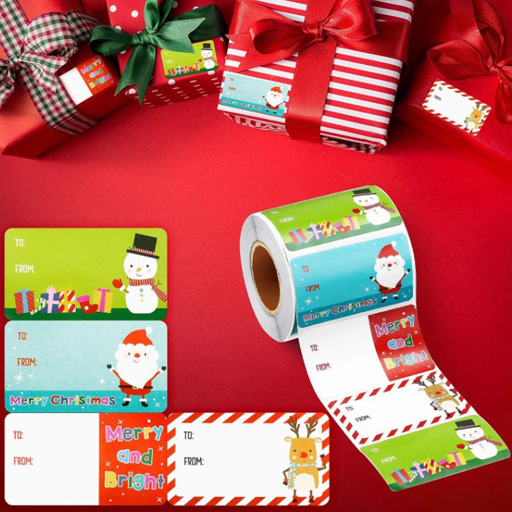 thumbnail image 3 of Ruifaya 200/500 etiquetas adhesivas navideñas para envolver regalos F5T7, 3 of 7