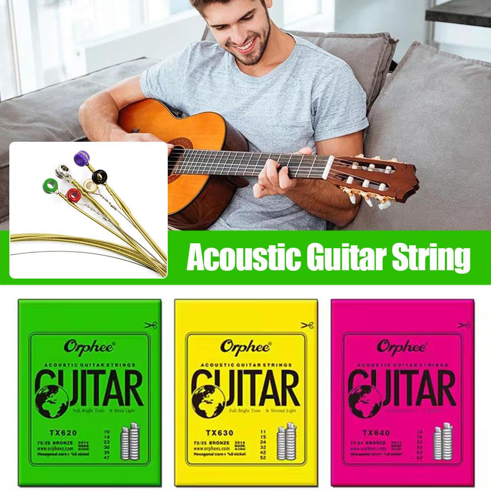 thumbnail image 2 of Wartleves Cuerdas para guitarra acústica con núcleo hexagonal Cuerdas para guitarra folk TX620 TX630 TX6', 2 of 7