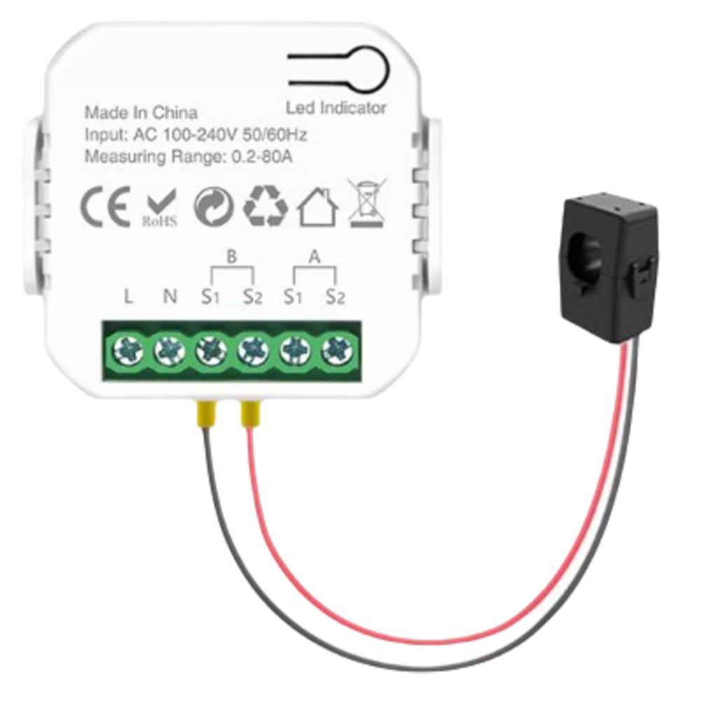 thumbnail image 4 of SGACAI Medidor de energía inteligente de doble canal con WIFI Tuya, alarma sonora y alarma por aplicación, 4 of 7
