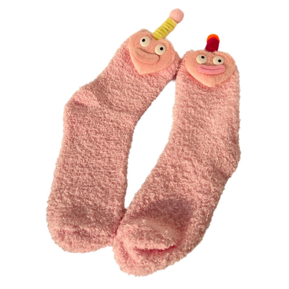 thumbnail image 5 of SGACAI Calcetines de cama acogedores de dibujos animados para mujer, calcetines mullidos para el hogar, gruesos, cálidos y suaves para interiores en invierno, 5 of 7