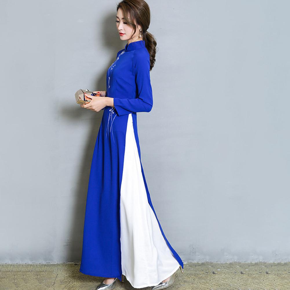 thumbnail image 4 of Wartleves Estilo chino Ao Dai, estilo artístico retro para diversas ocasiones formales para mujeres∠, 4 of 7