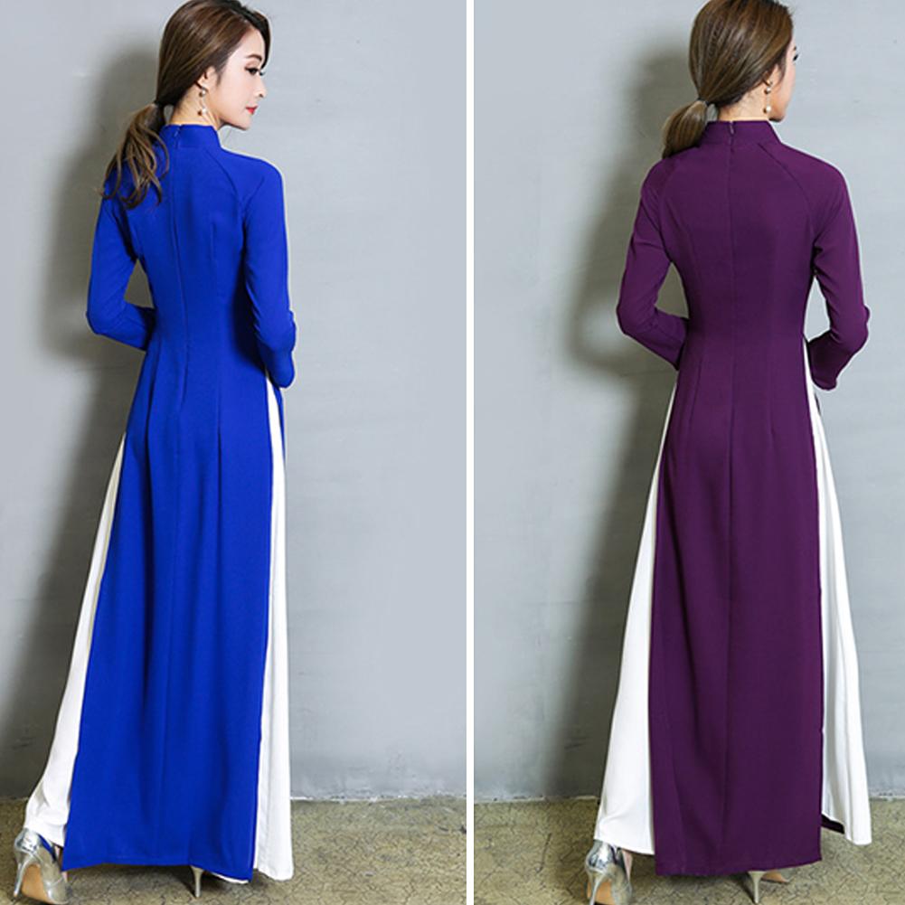 thumbnail image 2 of Wartleves Estilo chino Ao Dai, estilo artístico retro para diversas ocasiones formales para mujeres∠, 2 of 7
