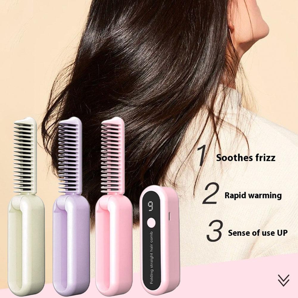 thumbnail image 4 of Ruifaya Peine alisador de pelo termostático, cepillo alisador, cepillo de pelo de calentamiento rápido, 4 of 7