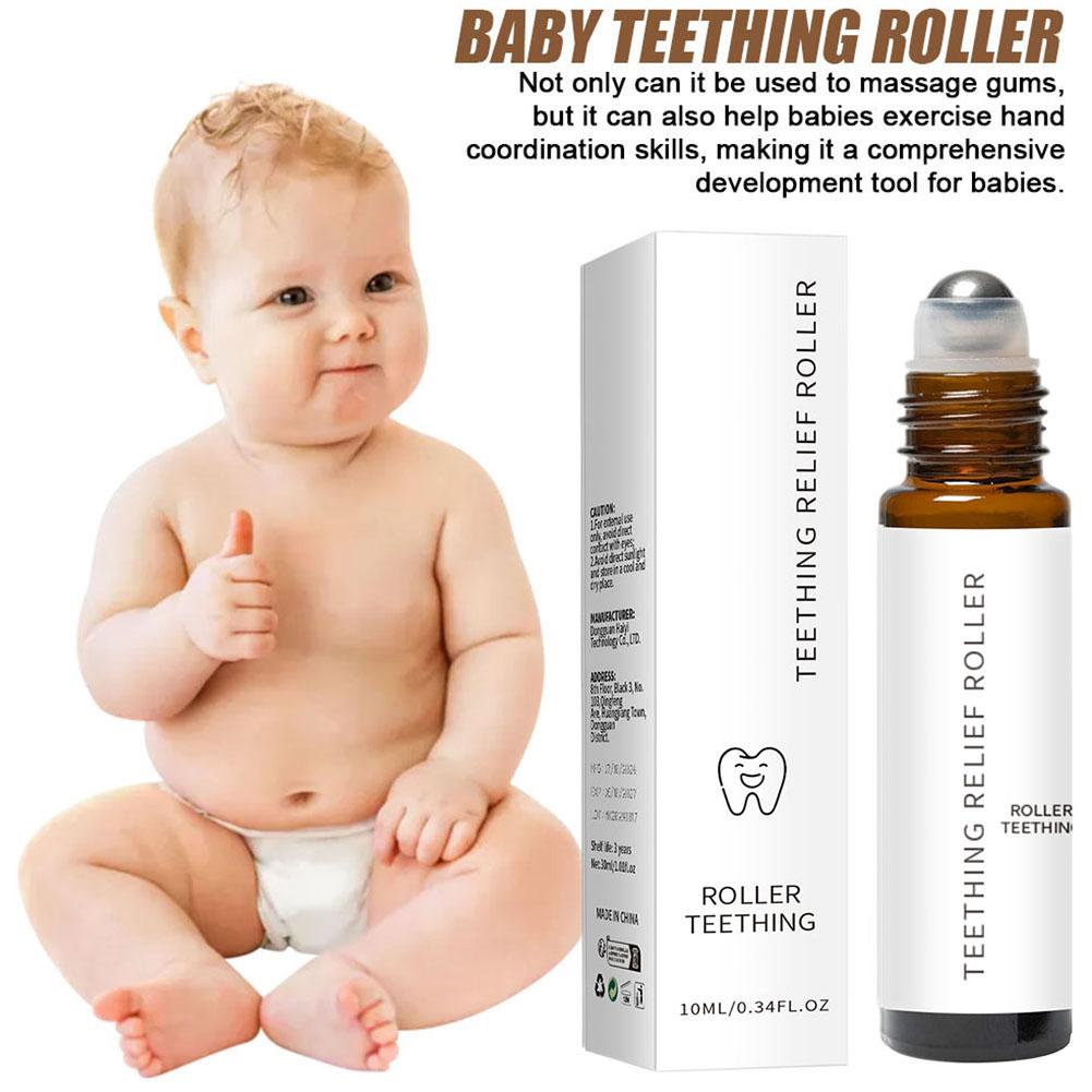 Roller De Dentition Naturel Pour Bébé - Huile Soulagement Douleurs Poussée Dentaire - 10ml - Soulagement Rapide