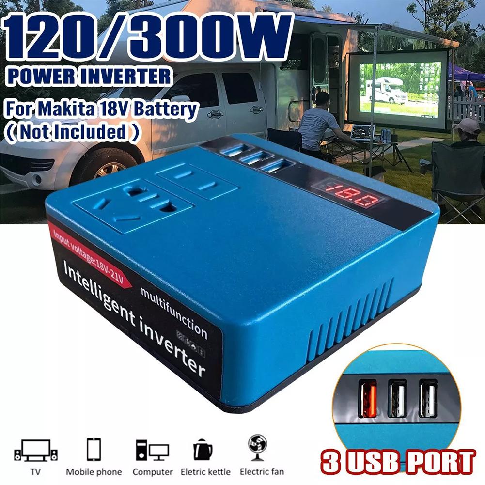 thumbnail image 2 of Wartleves Inversor de corriente portátil de 120 W, 18 V a 220 V para Milwaukee 48-11-1815.//, 2 of 7