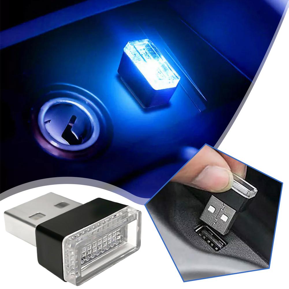 thumbnail image 4 of SGACAI Luz LED de ambiente para interior de coche, lámpara decorativa USB para coche, portátil, color azul hielo, 4 of 7