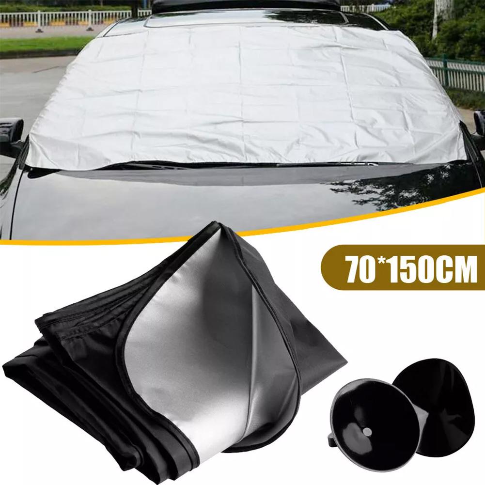 thumbnail image 3 of Wartleves Funda protectora de nieve para parabrisas de coche, película de aluminio, protector solar contra el hielo y las heladas, 3 of 7