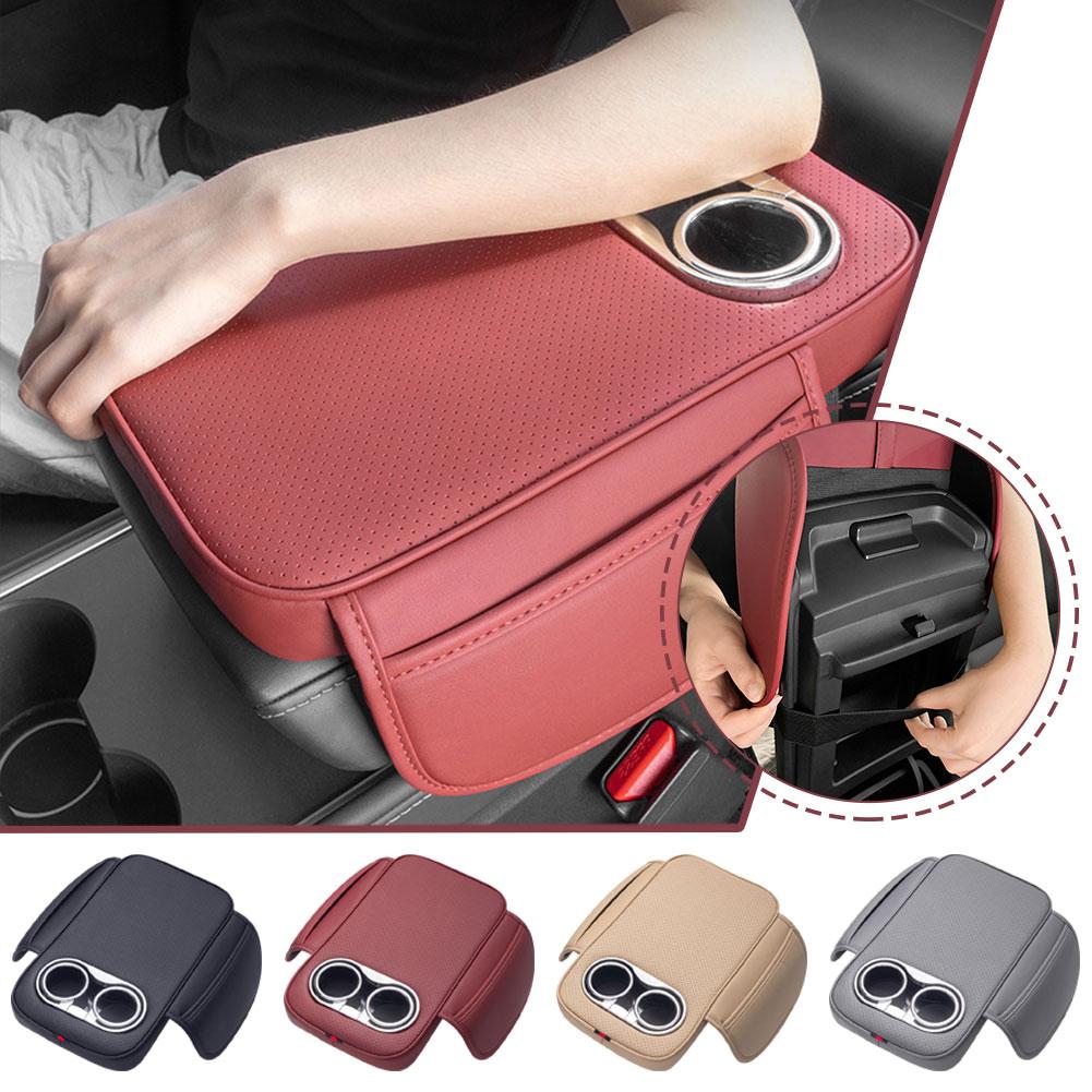thumbnail image 2 of SGACAI Funda para consola central, funda para reposabrazos, funda de cuero para reposabrazos de coche, bolsillo con almohadilla, 2 of 7