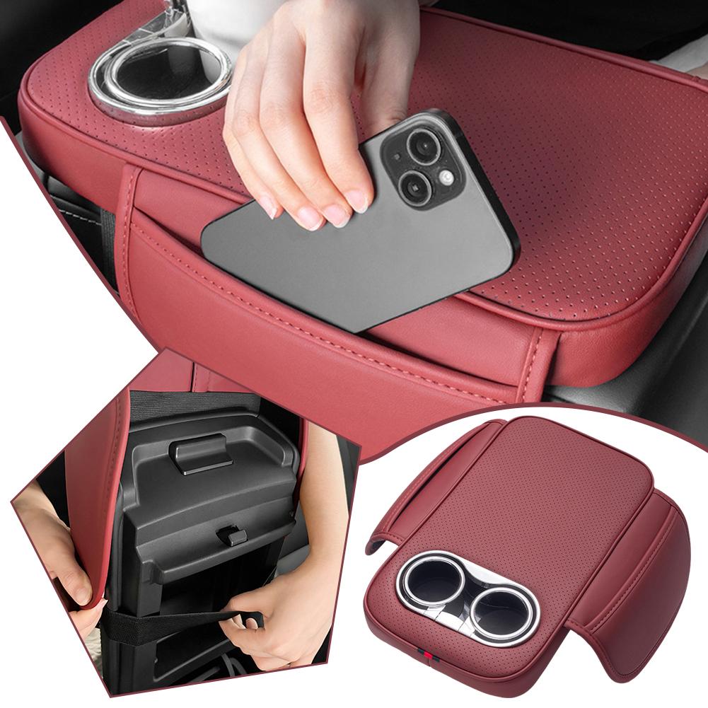 thumbnail image 3 of SGACAI Funda para consola central, funda para reposabrazos, funda de cuero para reposabrazos de coche, bolsillo con almohadilla, 3 of 7