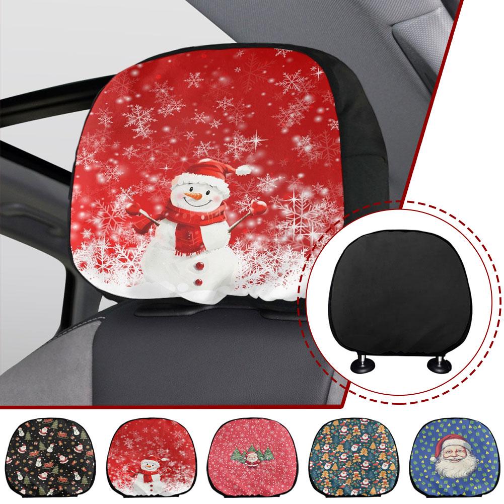 thumbnail image 3 of Wartleves Funda para reposacabezas de asiento de coche, protector para reposacabezas, color rojo, Navidad, Z4B3, Y1F6, decoración L, 3 of 7