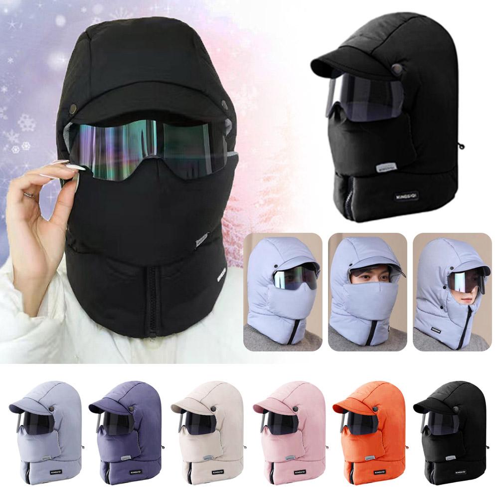 thumbnail image 2 of SGACAI LIUZHIPENG - Gorro de esquí impermeable 4 en 1 de invierno con máscara extraíble, orejeras de una pieza, gorros térmicos para hombres y mujeres, deportes al aire libre, 2 of 7