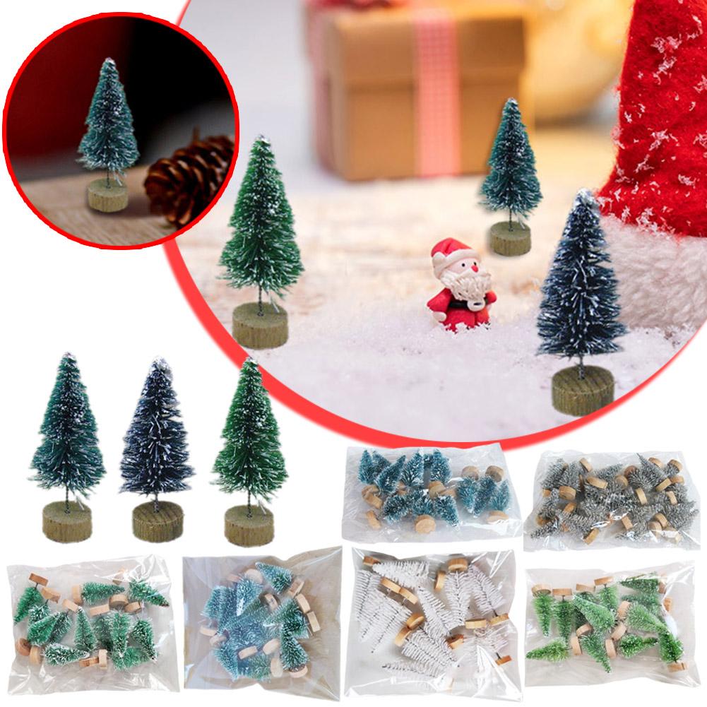 thumbnail image 3 of SGACAI 12 piezas Mini árbol de Navidad Sisal Seda Cedro Árbol de escritorio Árbol blanco Pequeño S Navidad - Decoración Mini Plata Verde, 3 of 7
