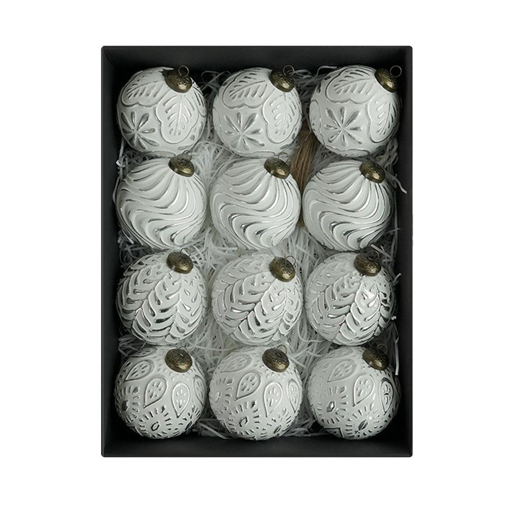 thumbnail image 4 of Ruifaya Adornos de bolas navideñas antiguas de 8 cm para colgar en el árbol T7N7, 4 of 7