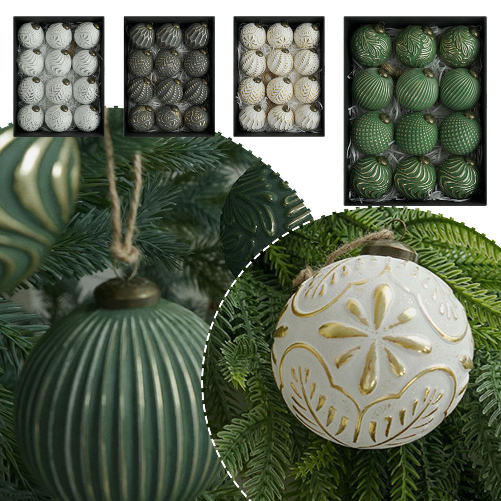 thumbnail image 2 of Ruifaya Adornos de bolas navideñas antiguas de 8 cm para colgar en el árbol T7N7, 2 of 7