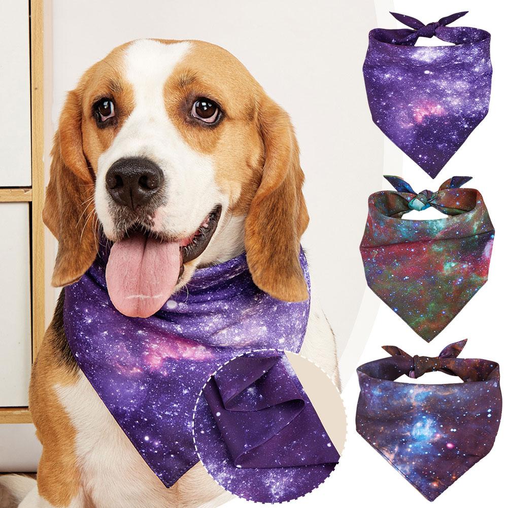thumbnail image 2 of SGACAI Bufanda triangular para perro, collar tipo bandana para perro, patrón de galaxia cósmica чэ ,τ, 2 of 7