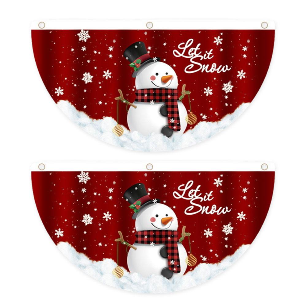 thumbnail image 5 of Wartleves Banderines navideños, banderines navideños con forma de muñeco de nieve de 35 pulgadas, banderines con forma de abanico y Papá Noel decorativo, banderines con forma de abanico de Feliz Navid, 5 of 7