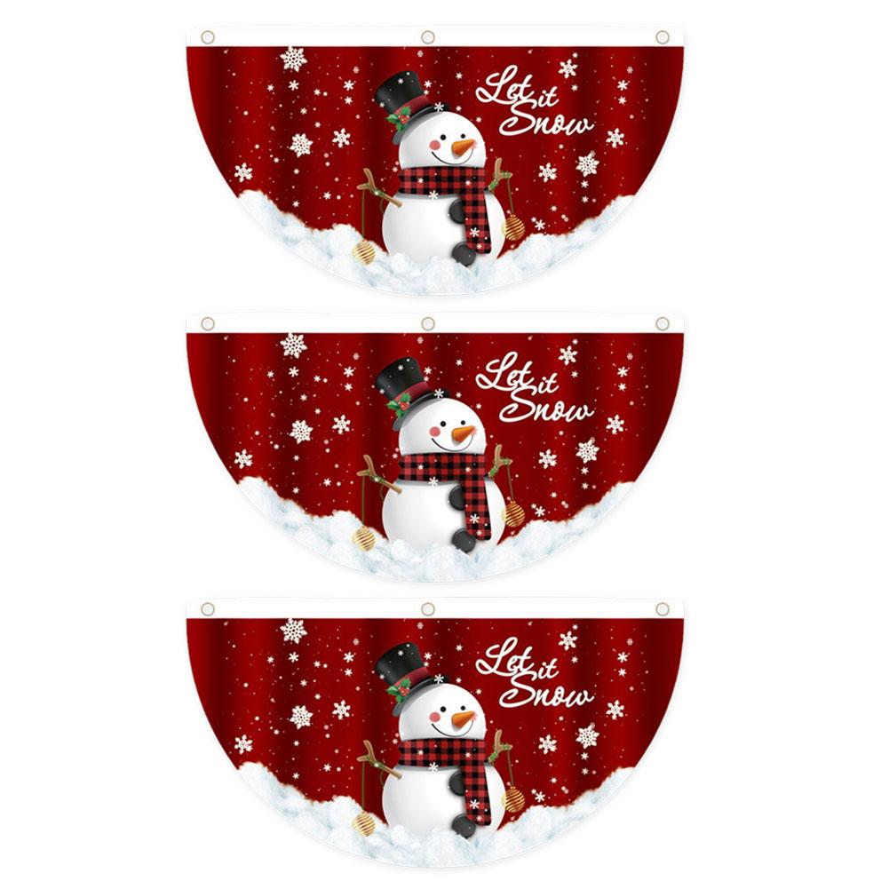 thumbnail image 4 of Wartleves Banderines navideños, banderines navideños con forma de muñeco de nieve de 35 pulgadas, banderines con forma de abanico y Papá Noel decorativo, banderines con forma de abanico de Feliz Navid, 4 of 7