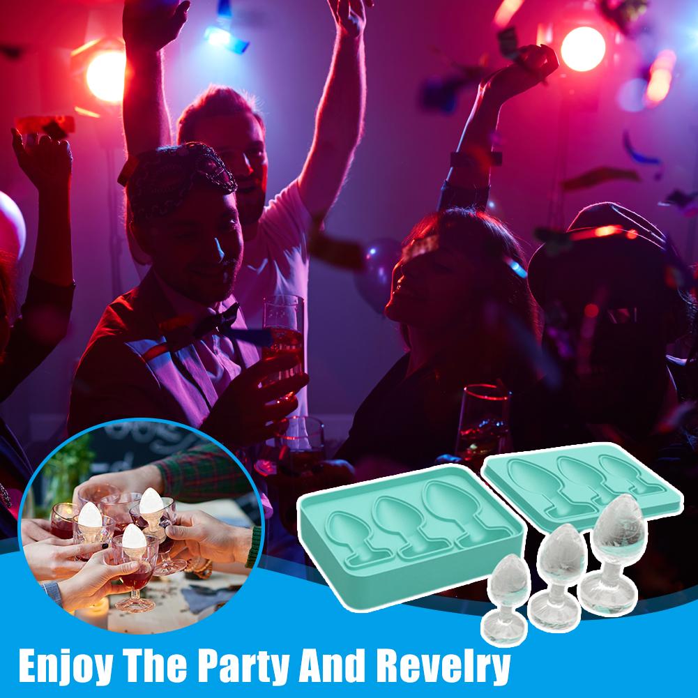 thumbnail image 3 of Wartleves Molde de silicona para cubitos de hielo, divertido cubo de hielo con forma de genitales masculinos para fiesta de whisky., 3 of 7