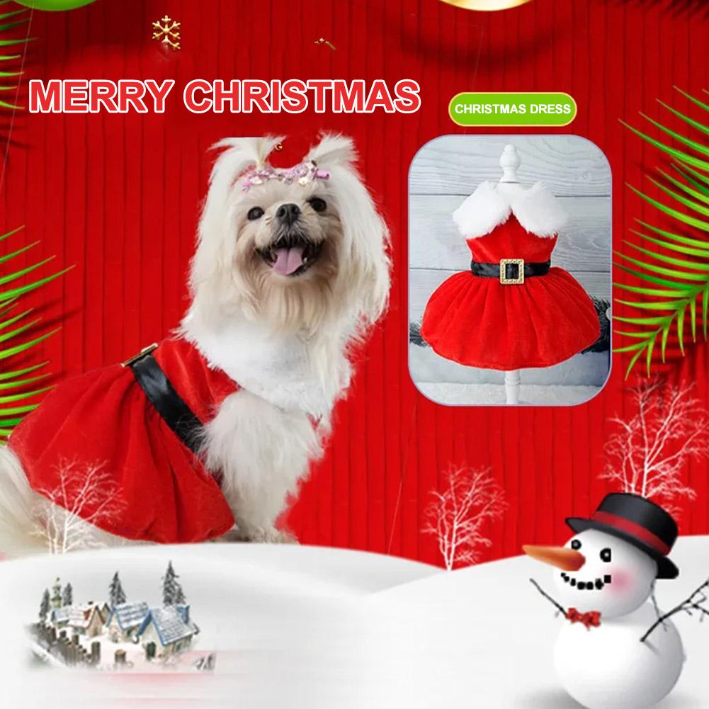 thumbnail image 3 of Ruifaya Ropa navideña para mascotas Vestido navideño para perros Calentador de invierno, 3 of 7