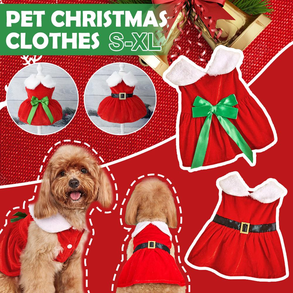 thumbnail image 2 of Ruifaya Ropa navideña para mascotas Vestido navideño para perros Calentador de invierno, 2 of 7