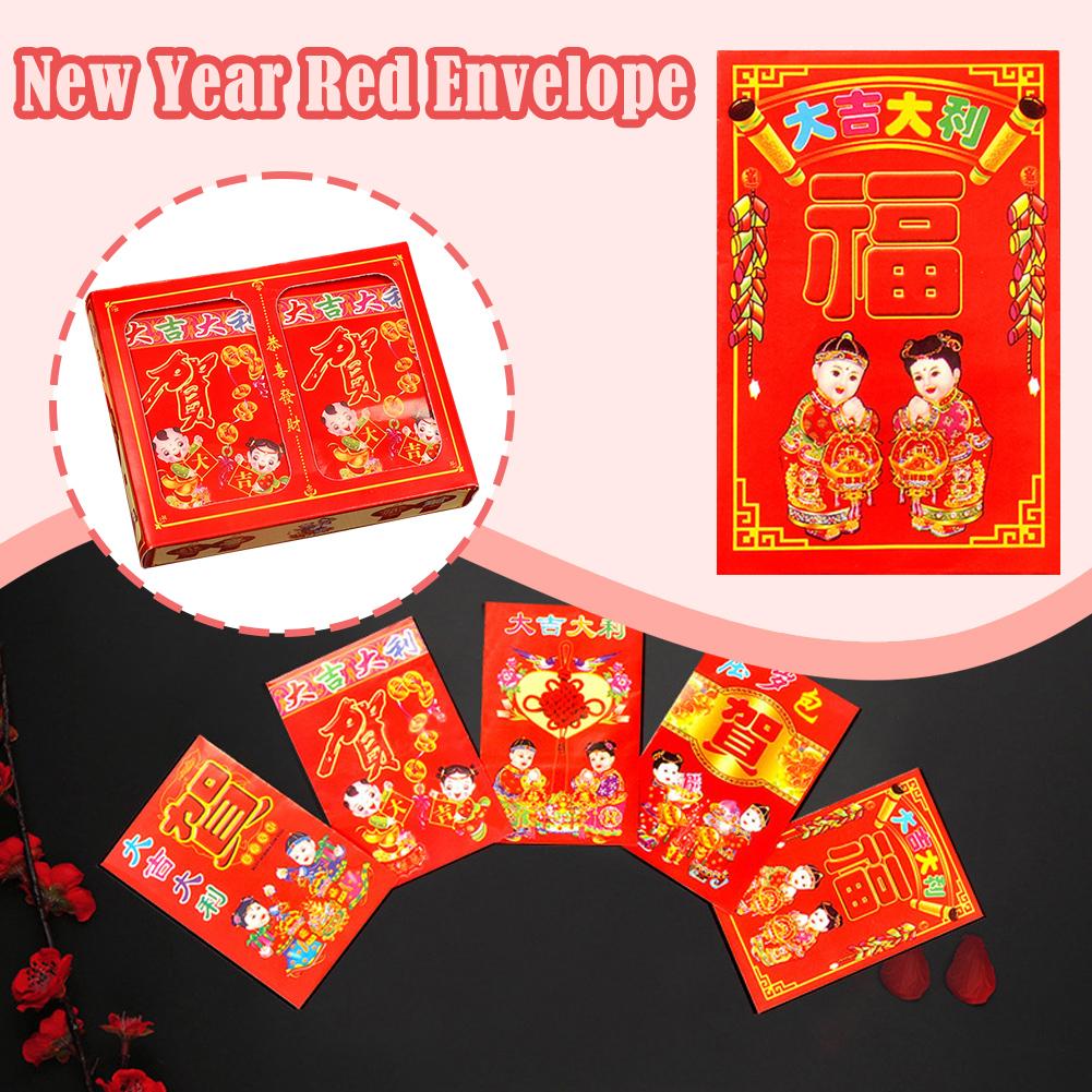 thumbnail image 2 of Ruifaya 10/100 piezas de sobres rojos chinos pequeños para Navidad, Año Nuevo y dinero, oferta O5, 2 of 7