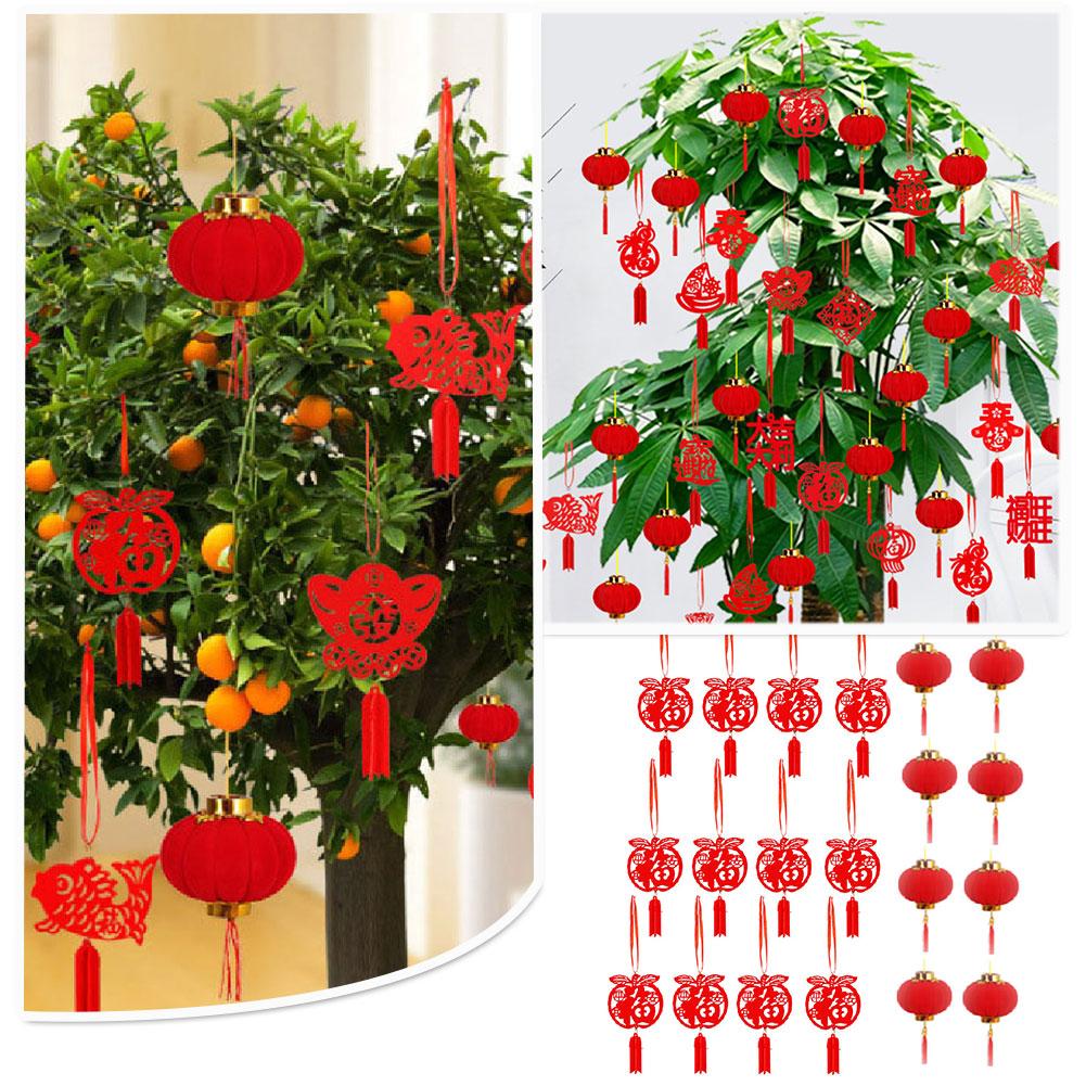 thumbnail image 3 of SGACAI Pequeños adornos de faroles rojos para decoración de hogares u oficinas., 3 of 7