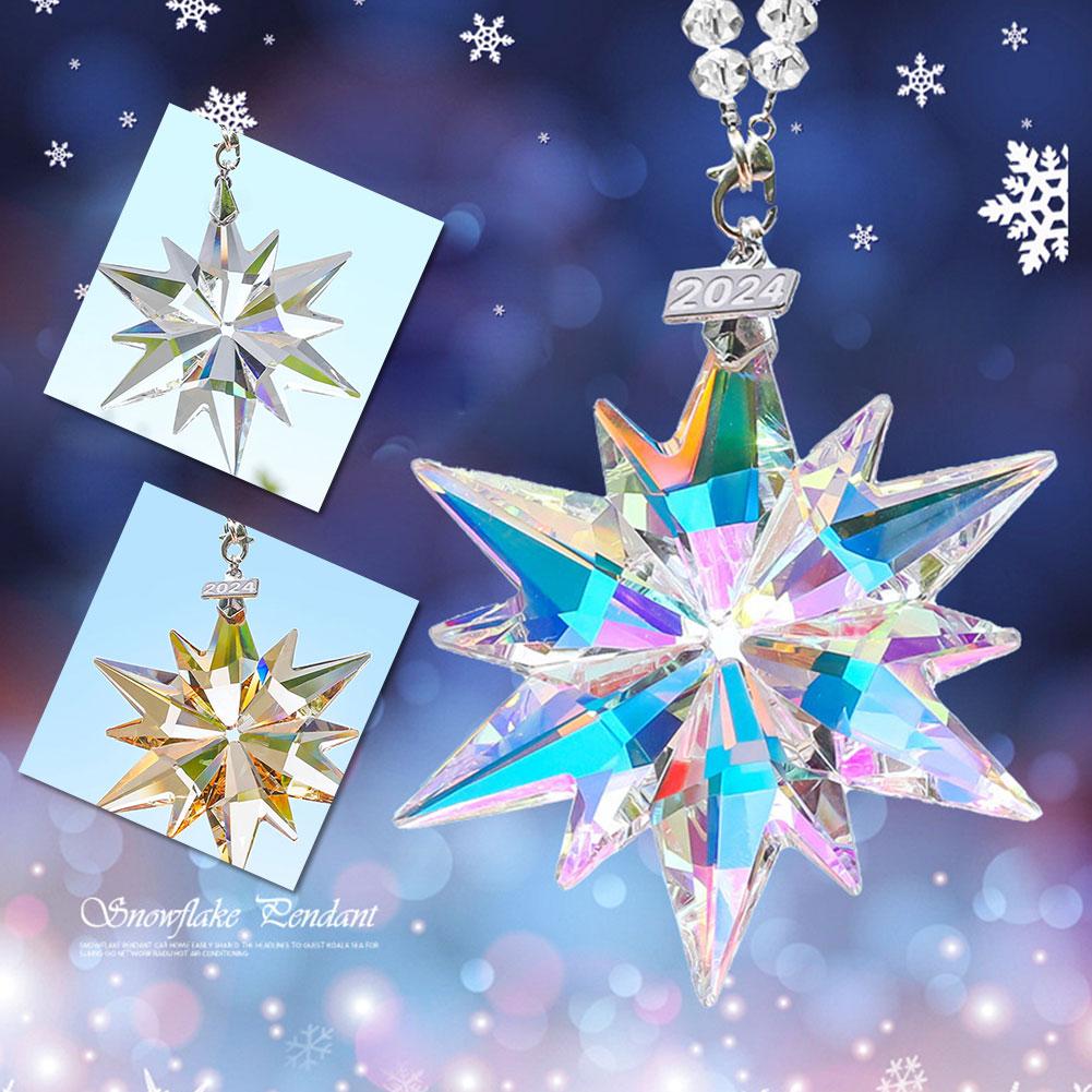 thumbnail image 3 of Ruifaya 1 colgante creativo de copo de nieve navideño, decoración de árbol de Navidad, colgante D4P1, 3 of 7