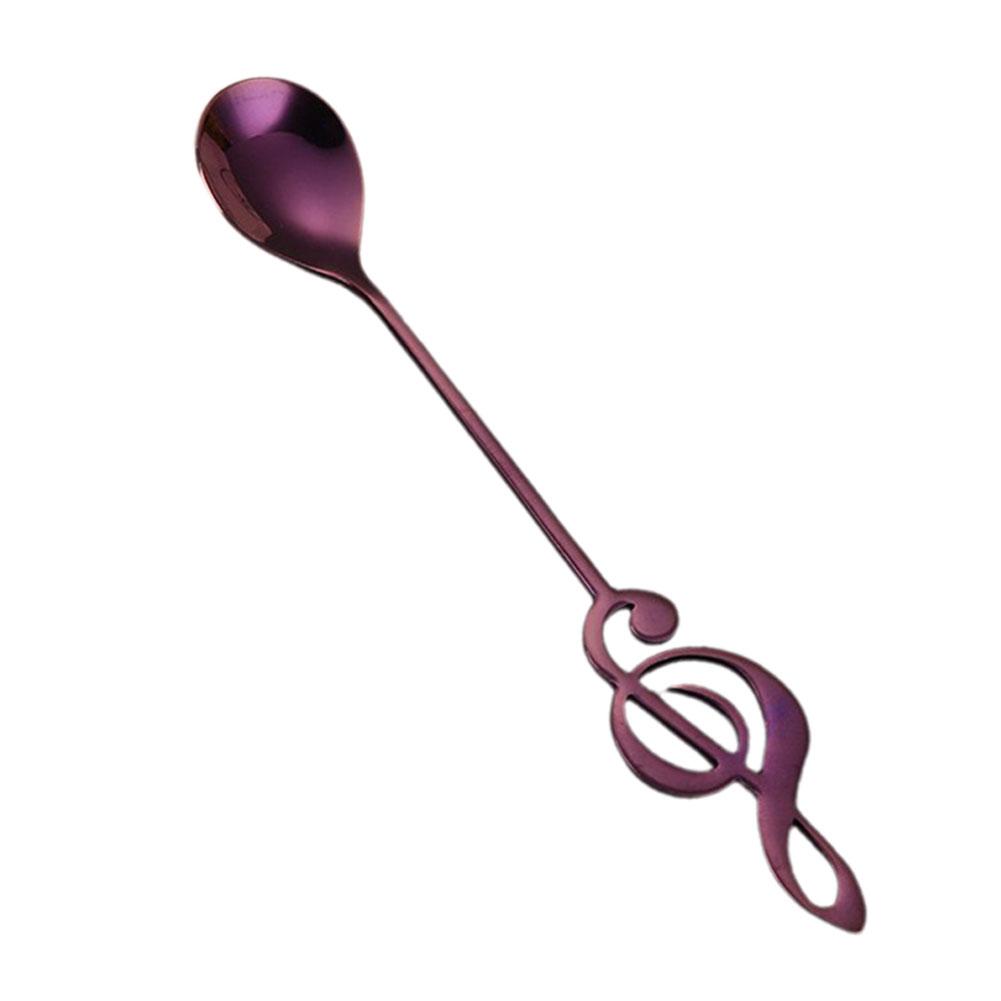 thumbnail image 4 of Ruifaya Cuchara de café de acero inoxidable con notas musicales, cuchara para revolver, cuchara para helado, cuchara de regalo, 4 of 7