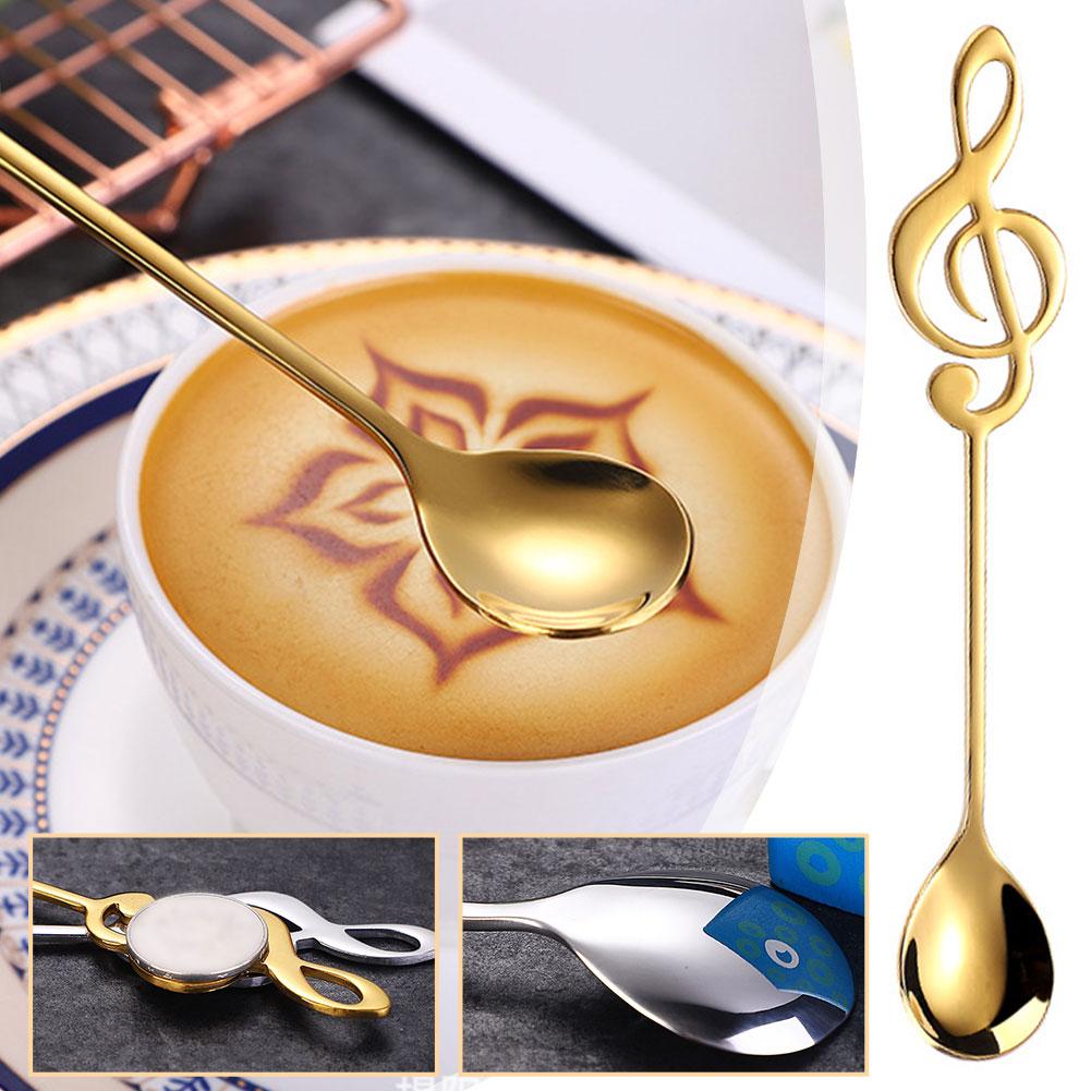 thumbnail image 3 of Ruifaya Cuchara de café de acero inoxidable con notas musicales, cuchara para revolver, cuchara para helado, cuchara de regalo, 3 of 7