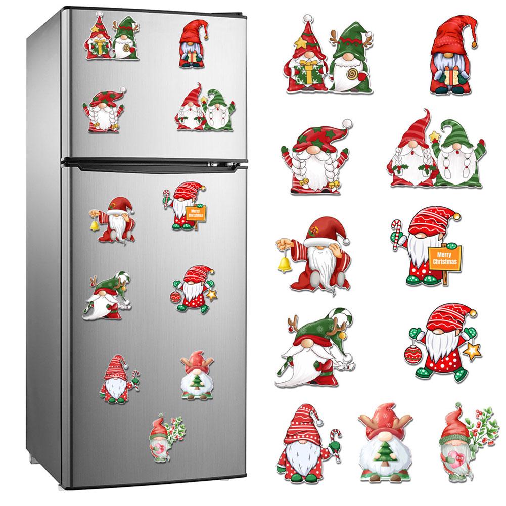 thumbnail image 3 of SGACAI Pegatinas navideñas magnéticas para frigorífico, imanes navideños para frigorífico, imanes navideños para puerta de garaje, pegatinas impermeables para frigorífico para decoración navideña d, 3 of 7
